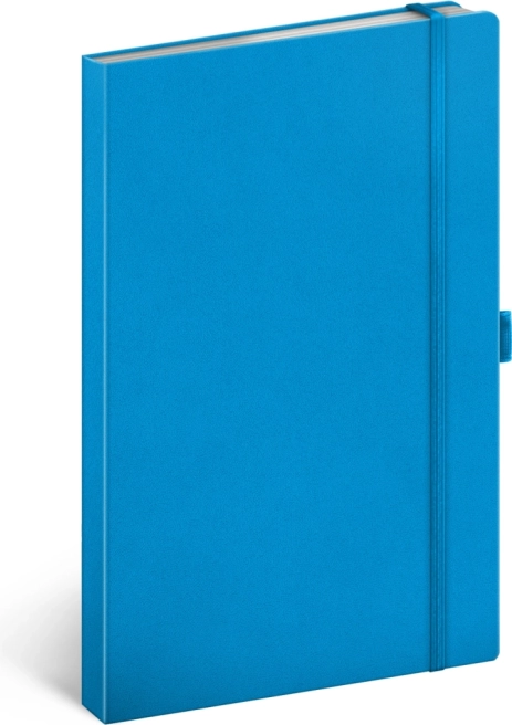 Linajkovaný notes modrý 13 × 21 cm s pevnou väzbou a pútkom na ceruzku