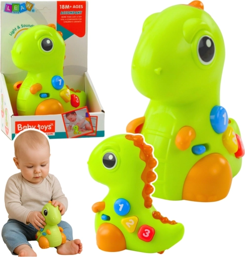 Interaktívny dinosaurus na kolieskach so svetlami a zvukmi pre bábätká