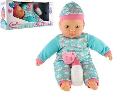 Bábika bábätko 40 cm s mäkkým telíčkom, fľaštičkou a cumlíkom