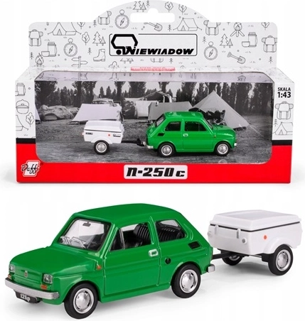 Fiat 126p s prívesom Niewiadów N250C zelený (1:43)