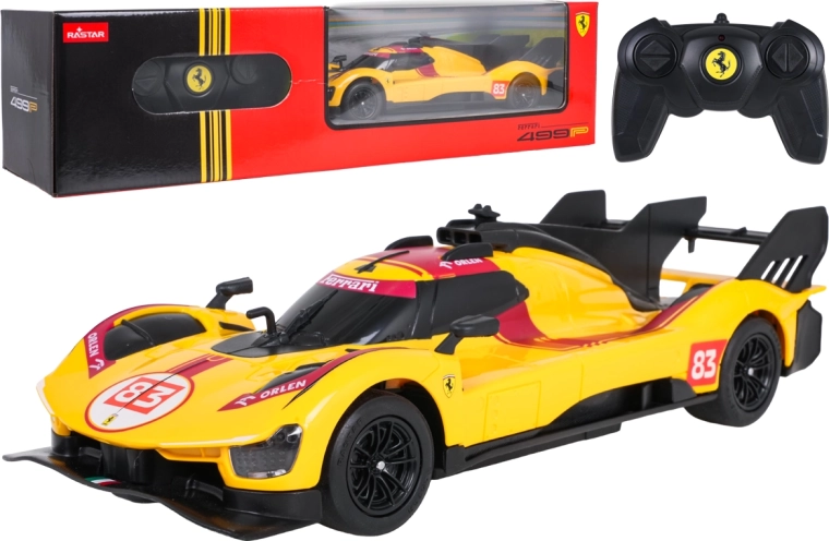 Diaľkovo ovládané auto Ferrari 499P žlté 1:24 RASTAR