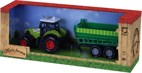 Plastový traktor so zvukom a svetlom s vlečkou – Moja malá farma