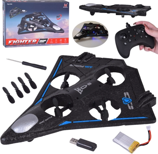 Ľahký RC dron s LED efektmi a akrobaciami 360°