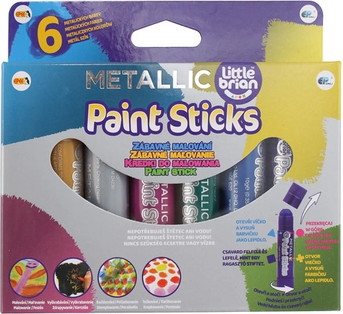 Little Brian paint sticks metalické farby - 1 kus