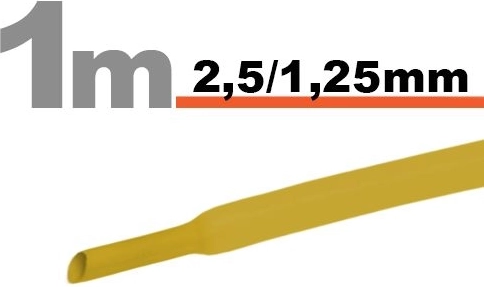 Žltá zmršťovacia bužírka 2,5/1,25 mm
