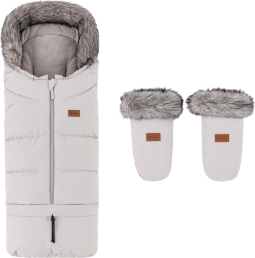 Petite&Mars zimný fusak Arctic 4v1 s rukavicami na kočík Fjora Champagne Shower
