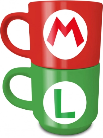 Súprava keramických hrnčekov Super Mario Mario a Luigi