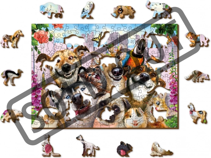 Drevené puzzle Blázniví maznáčikovia od WOODEN CITY - 200 dielikov EKO
