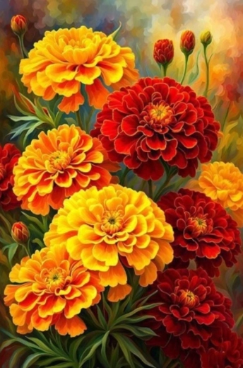 Maľovanie podľa čísel – kvety 40 × 50 cm na plátne