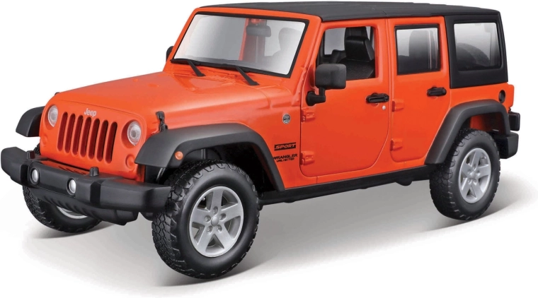 Maisto Jeep Wrangler Unlimited 2015 kovový oranžový 1:24