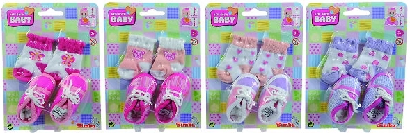 Simba topánočky a ponožky pre bábiku New Born Baby 38–43 cm - 1 kus