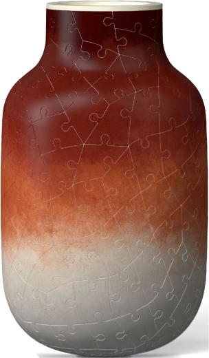3D puzzle váza v terakotových tónoch