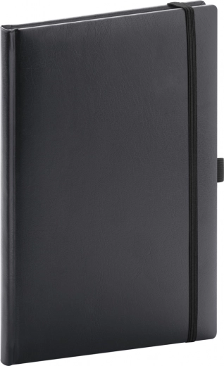 NOTIQUE linajkovaný zápisník balacron, čierny, 15 × 21 cm