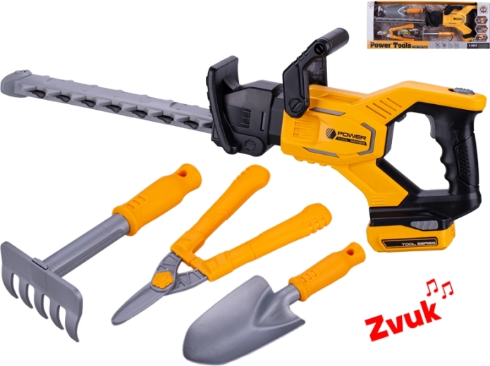Detské batériové nožnice na živý plot so zvukmi a doplnkami 57 cm