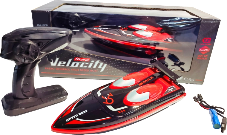 R/C pretekársky čln High speed 1:16 čierno-červený