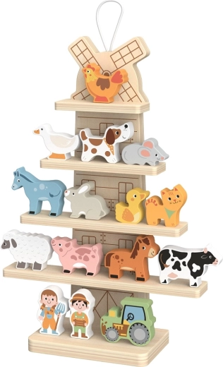2Kids Toys závesný drevený mlyn so zvieratkami – farma