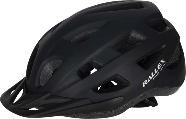 Cyklistická prilba Rallex so šiltom, čierna, M 54–58 cm