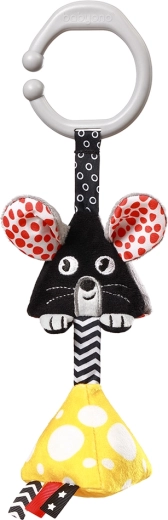 Závesná kontrastná hračka na C krúžku Mouse 0 m+ BABYONO