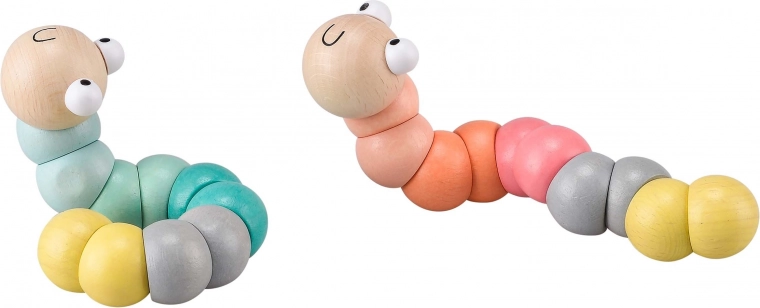 Drevená húsenica 17 cm