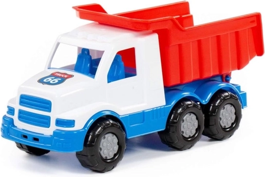 Auto Gustík – bielo-modrý sklápač