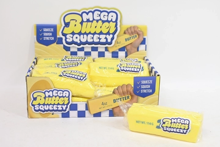 Jumbo antistresová stláčacia kocka masla - 1 kus