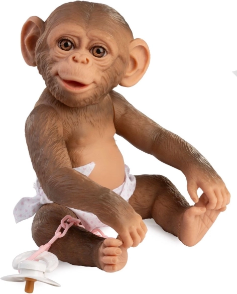 Reborn opička bábätko s celovinylovým telom 32 cm