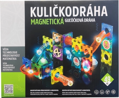 Magnetická guľôčková dráha so svetlom 49 ks