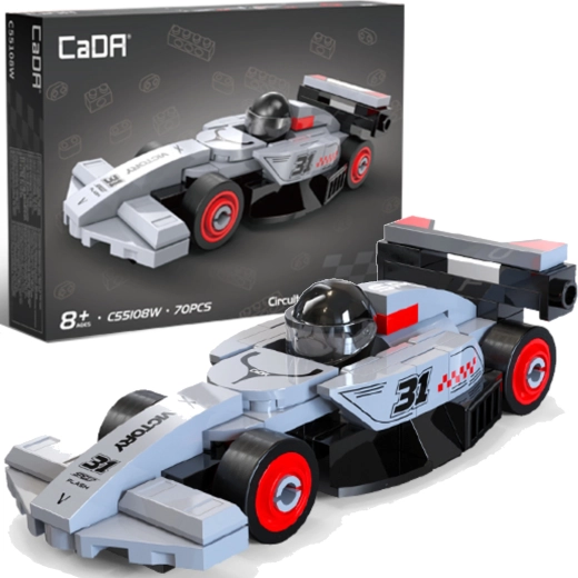 Stavebnica CaDA pretekárske auto Circuit racing car sivé 70 dielikov