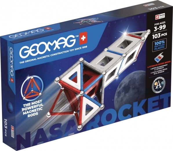 Magnetická stavebnica GEOMAG NASA – raketa, 103 dielov