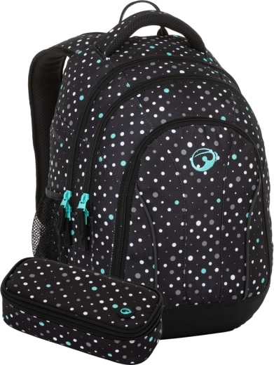 Bagmaster Supernova 23 študentský školský set čierno-tyrkysový