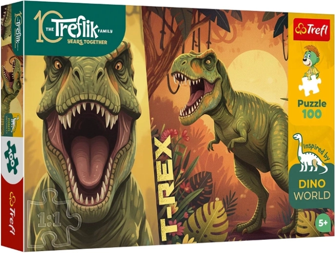 Trefl puzzle Inspired by Dino World – T‑Rex Rodzina Treflików 100 dielikov