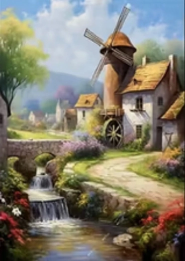 Norimpex diamantové maľovanie Mlyn 30 × 40 cm