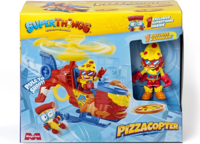 SuperThings Pizzakoptéra s vystreľovačom diskov