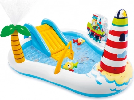 Nafukovacie vodné hracie centrum Fishing Fun so šmykľavkou
