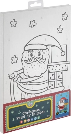 CCG XMAS maľovanie podľa čísel na plátne – Santa (30 × 19 cm)