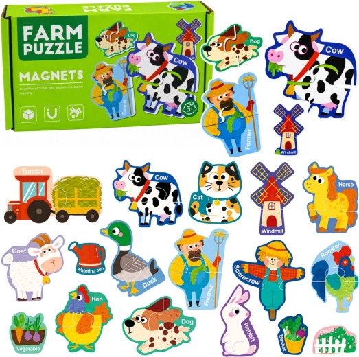 Magnetické puzzle farma – domáce zvieratá (30 dielikov)