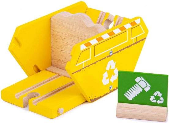 Drevený recyklačný kontajner pre vláčikovú dráhu BIGJIGS RAIL