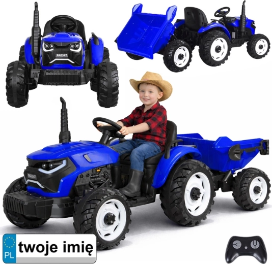 Detský elektrický traktor s vlečkou a sklápačom 24V