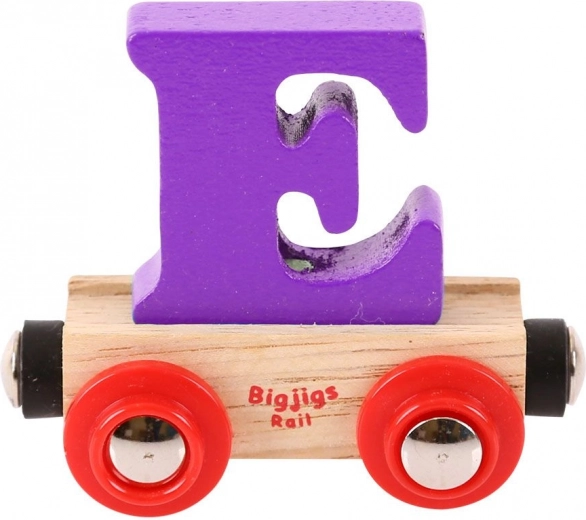 Drevený vagónik Bigjigs Rail s písmenom E