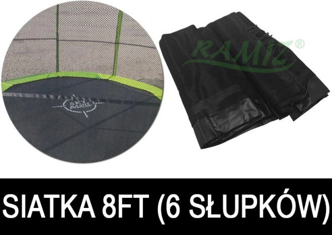 Ochranná sieť SkyRamiz pre záhradnú trampolínu 244 cm (8 ft) – 6 tunelov na stĺpiky