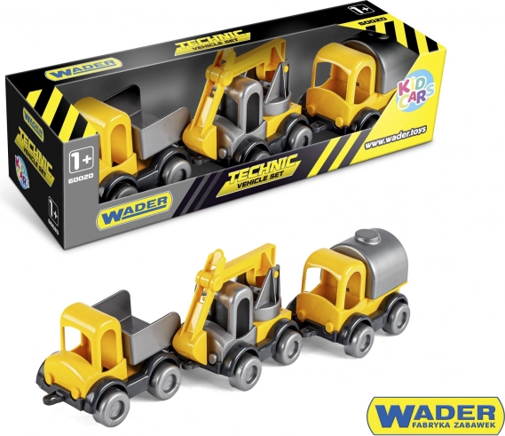 Sada stavebných áut Kid Cars 3 ks plast 10 cm WADER