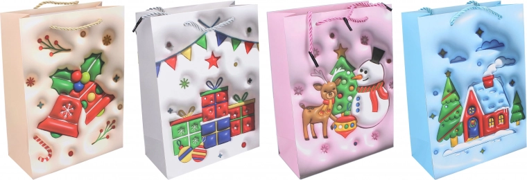 Vianočná darčeková taška L 31 × 40 × 12 cm – 1 kus