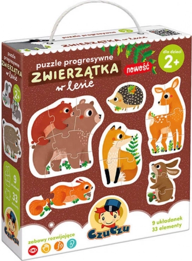 CzuCzu progresívne puzzle Lesné zvieratká