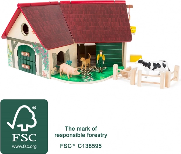 Malá noha drevená farma so zvieratkami