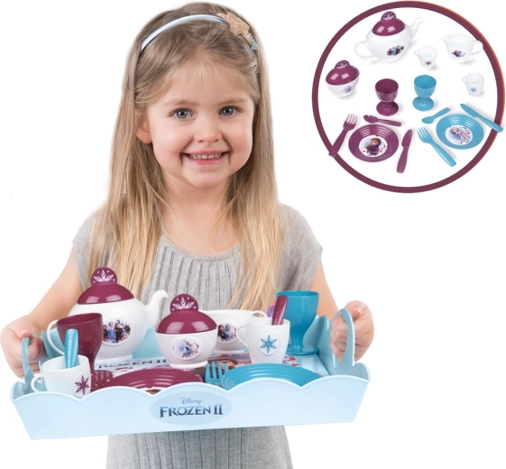 Smoby Ľadové kráľovstvo II čajový set na tácke XL pre deti