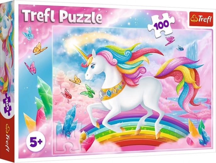 Puzzle jednorožec 100 dielikov – V krištáľovom svete jednorožcov Trefl