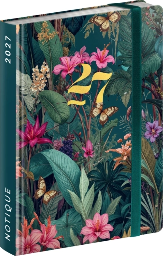 Notique týždenný diáŕ do kabelky Tropical Jungle 2027 (9,8 × 14,5 cm)