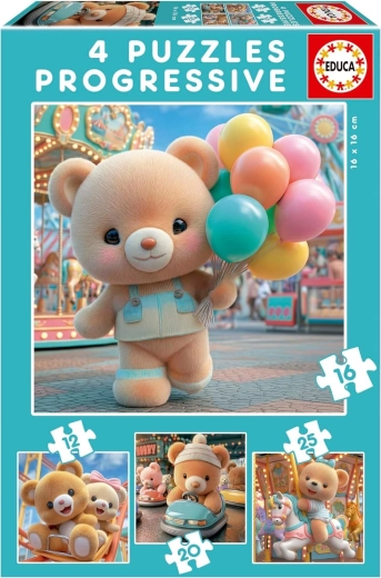 Educa puzzle Medvedík 4v1 – detské progresívne puzzle (12, 16, 20, 25 dielikov)
