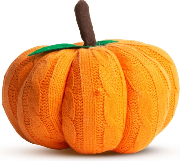 Halloweenová textilná tekvicová dekorácia oranžová 20 × 20 × 18 cm