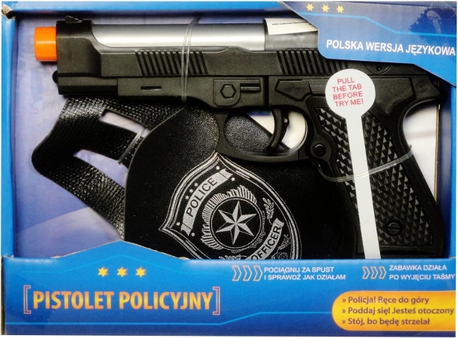Policajná pištoľ s poľským hlasovým modulom a puzdrom